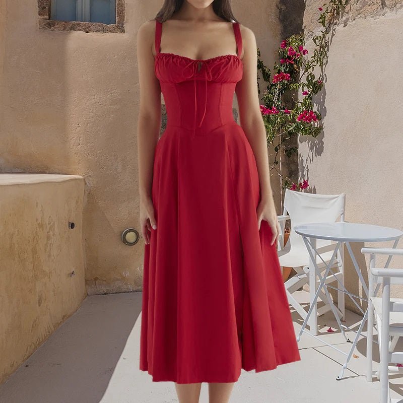 Sommerkleid Damen Bustier Midi mit Trägern