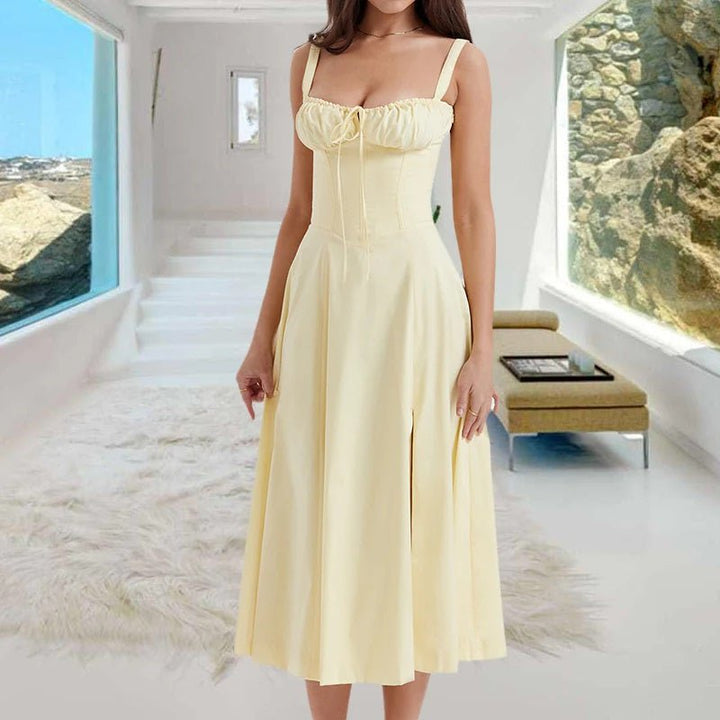 Sommerkleid Damen Bustier Midi mit Trägern