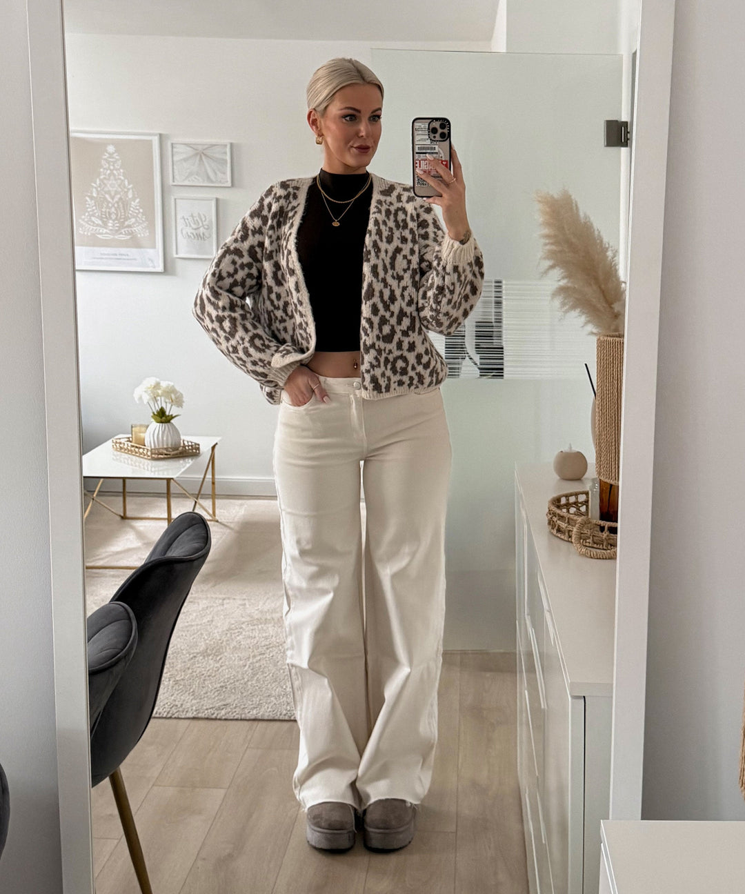 Extra Long Stretch Mid Waist Wide Leg Jeans Zerra Beige Ladypolitan ♡