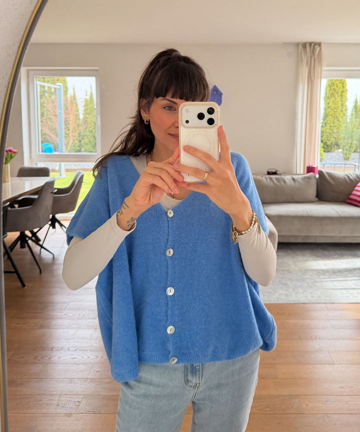 Kurzarm Cardigan Liz Blau Ladypolitan ♡