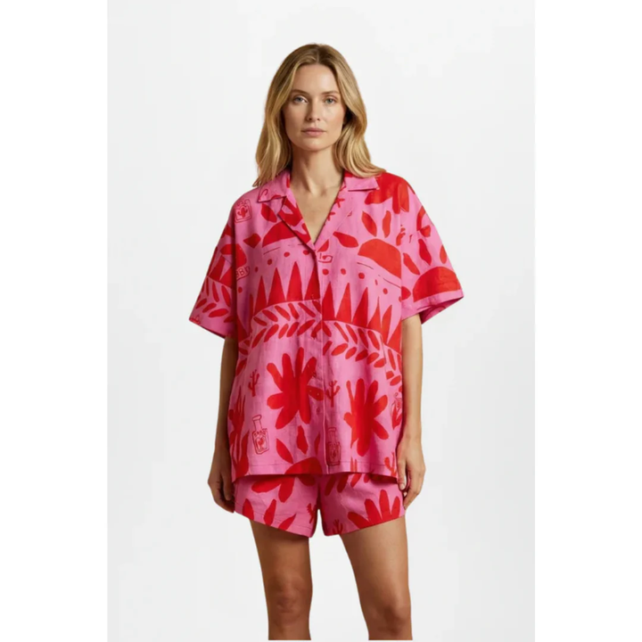 Lotta | Damen Zweiteiler Mit Shorts Kurzarm Für Strand
