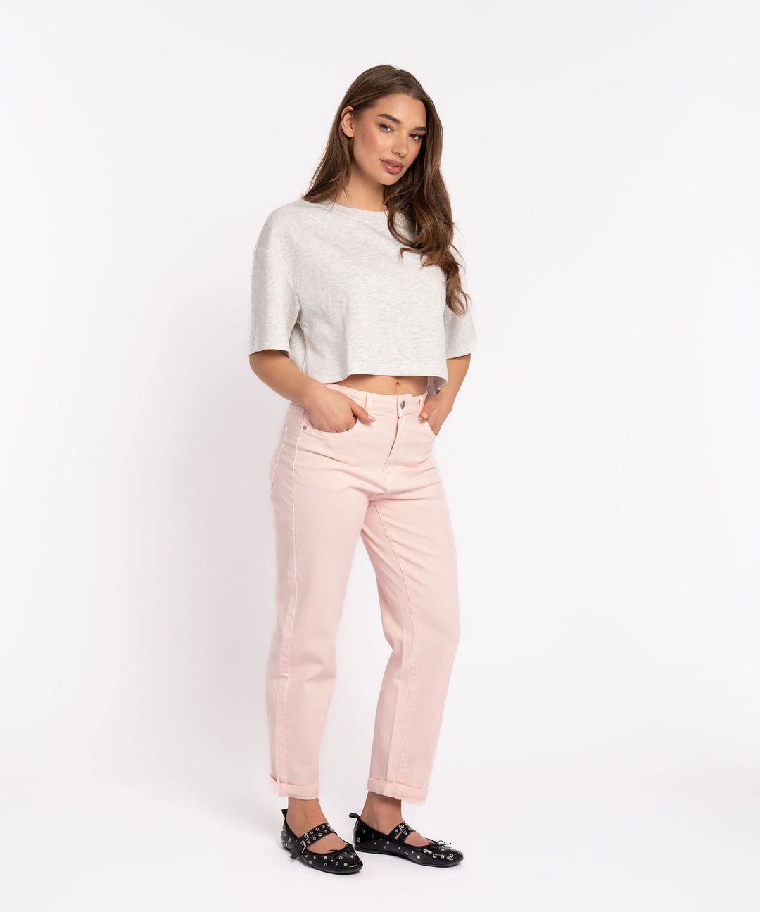Stretch Mom Jeans Leava Rosa Ladypolitan ♡