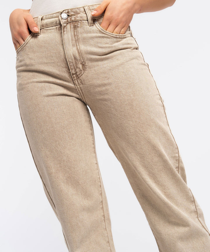 Stretch Mom Jeans Leava Taupe Ladypolitan ♡