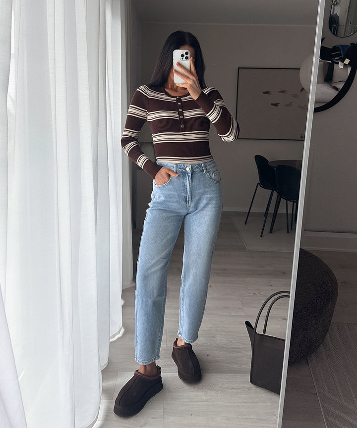 Stretch Mom Jeans Franka Hellblau