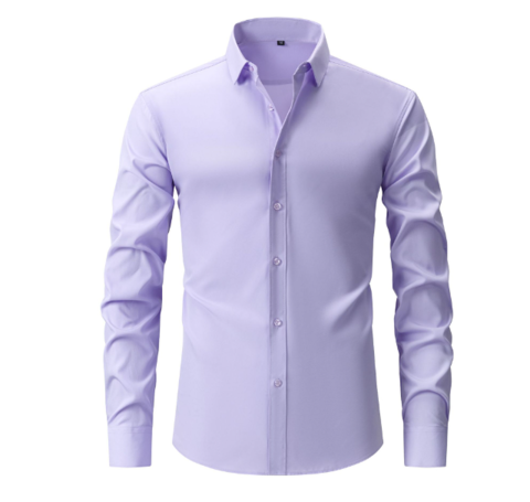 Camicia Uomo Formale Tessuto Elasticizzato Senza Pieghe