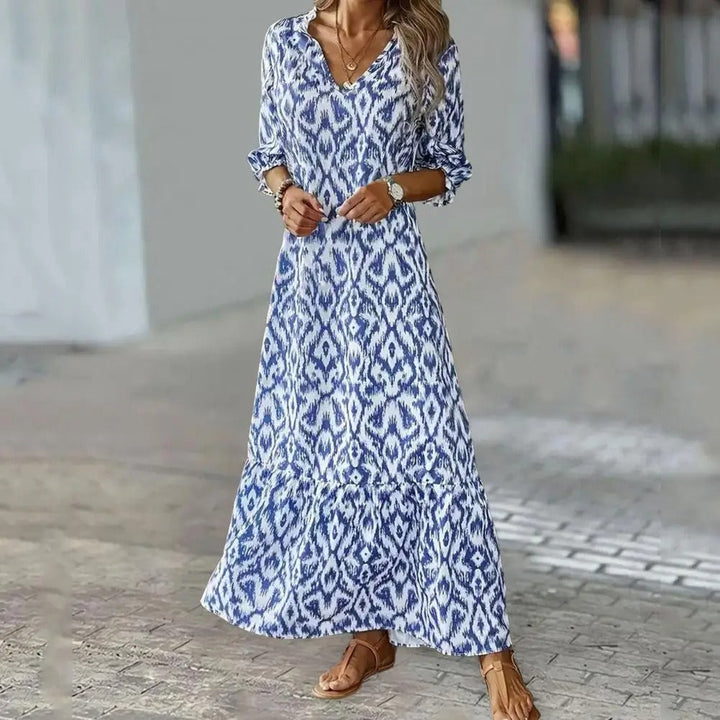 Eleanor | Damen Sommer Elegantes Maxi Kleid Mit Schnittdetails