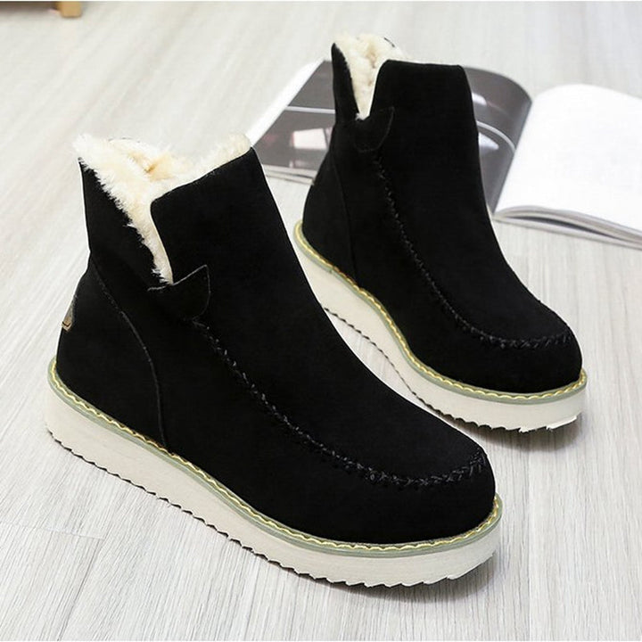 Plateau Stiefeletten Damen | Warm Gefüttert zum Reinschlüpfen