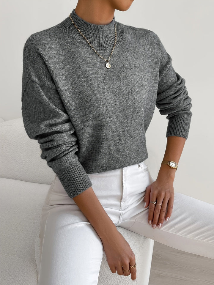 Lydia | Damen Winter Klassischer Pullover Mit Hohem Kragen