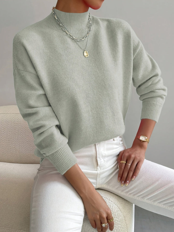 Lydia | Damen Winter Klassischer Pullover Mit Hohem Kragen