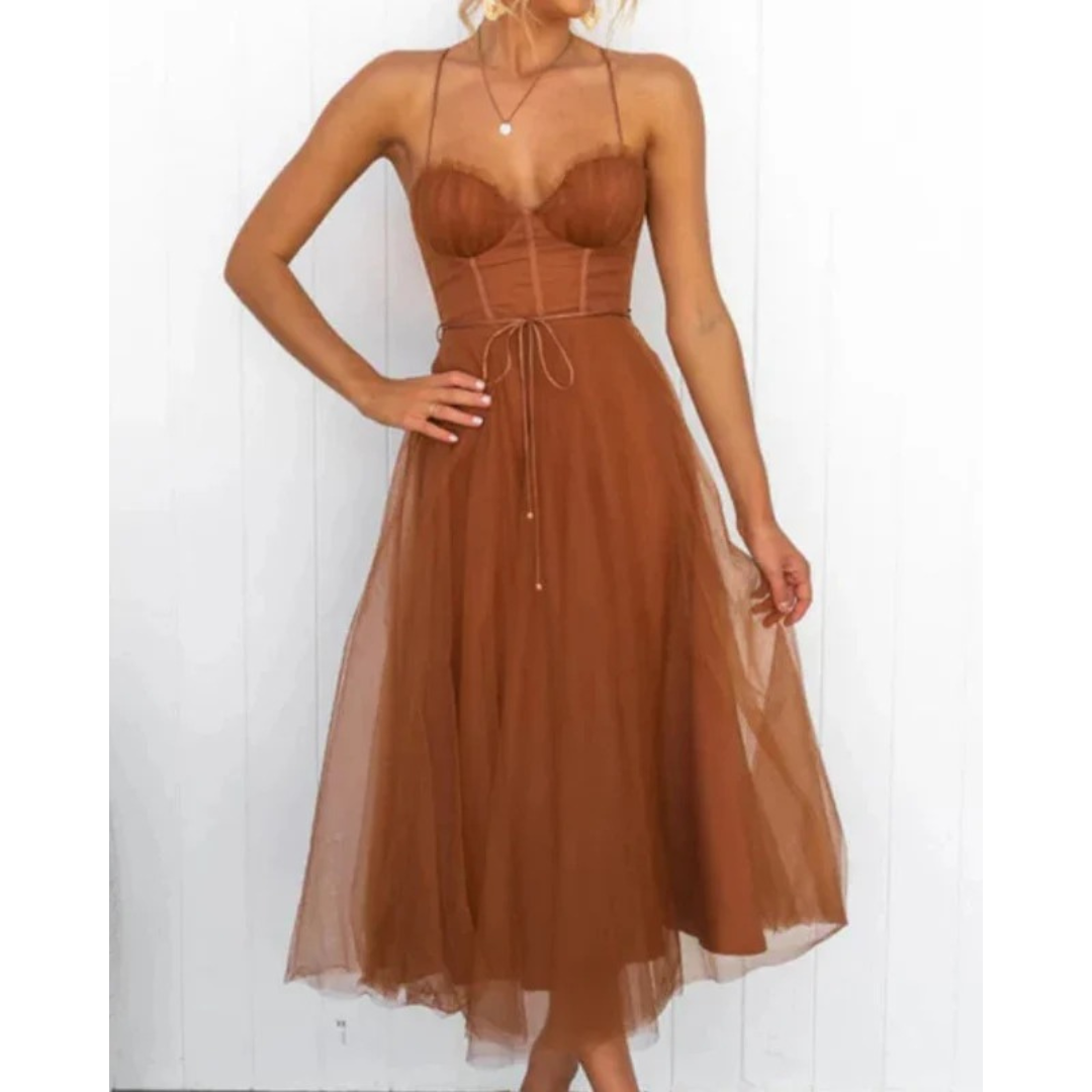 Marie | Damen Cocktailkleid Midi Für Sommer