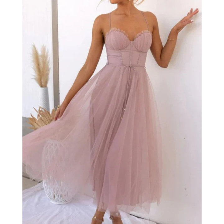Marie | Damen Cocktailkleid Midi Für Sommer
