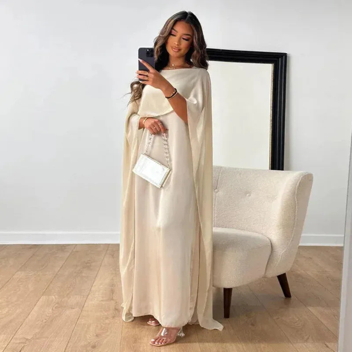 Marla | Damen Maxi Kleid Für Hochzeitsgast Cape Stil