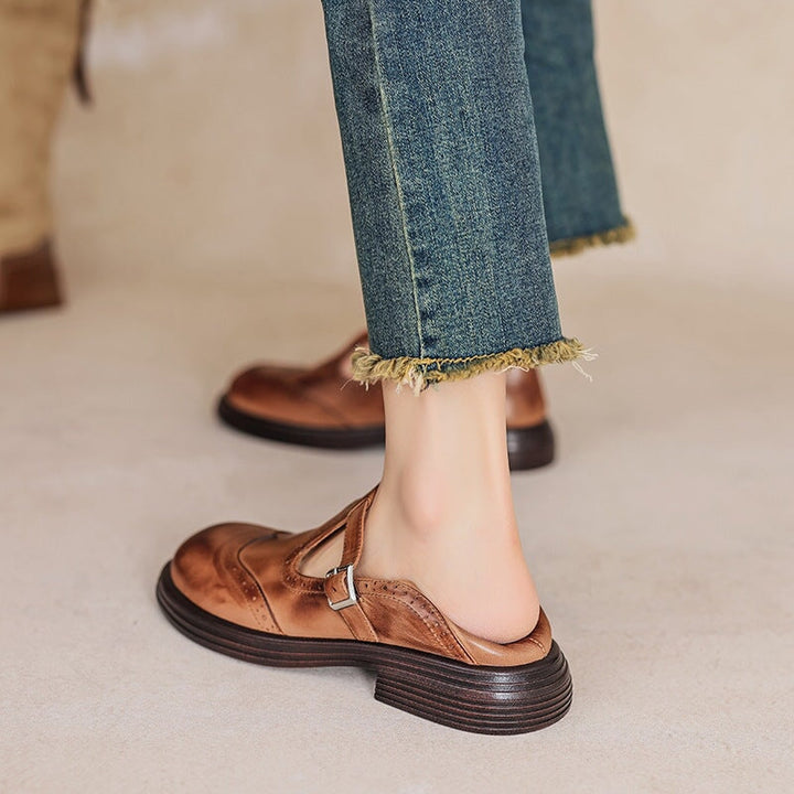 Eleganter Loafer Damen flach mit Riemen