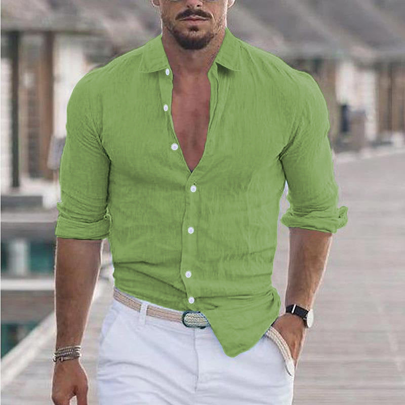 Hugo | Herren Offener Kragen Knopfleisten Freizeit Shirt