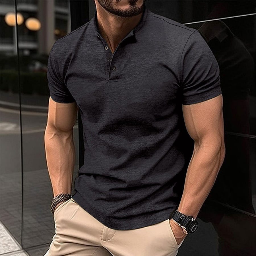 Sebastian | Herren Slim Knopfleiste Freizeit T-Shirt
