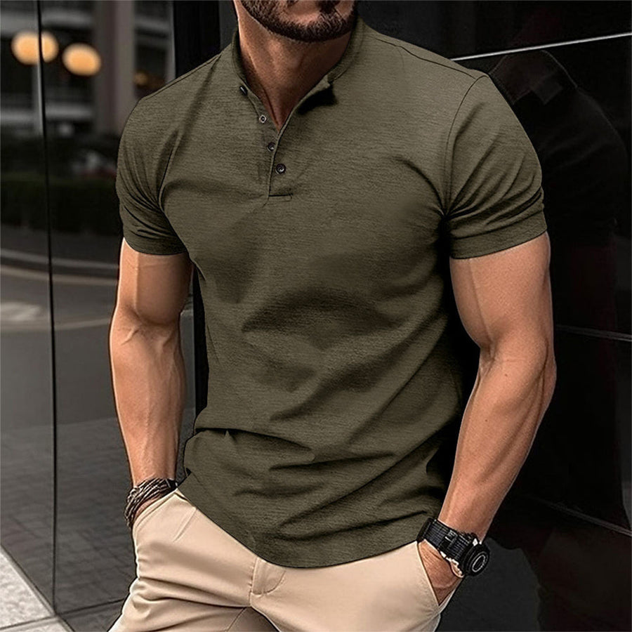 Sebastian | Herren Slim Knopfleiste Freizeit T-Shirt