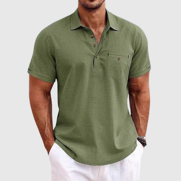 Robert | Herren Knopfleiste Taschen Polohemd