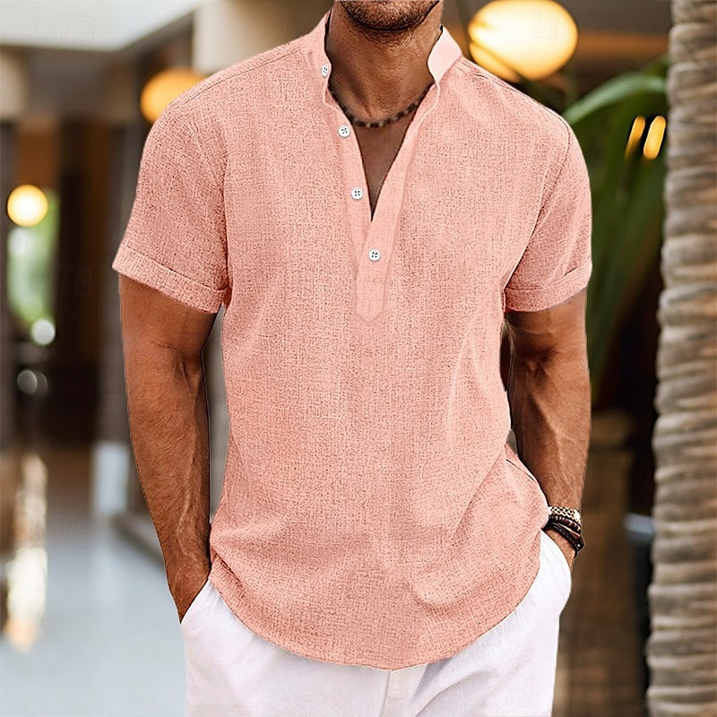 Emil | Herren Kurzarm-Knopf Henleyshirt