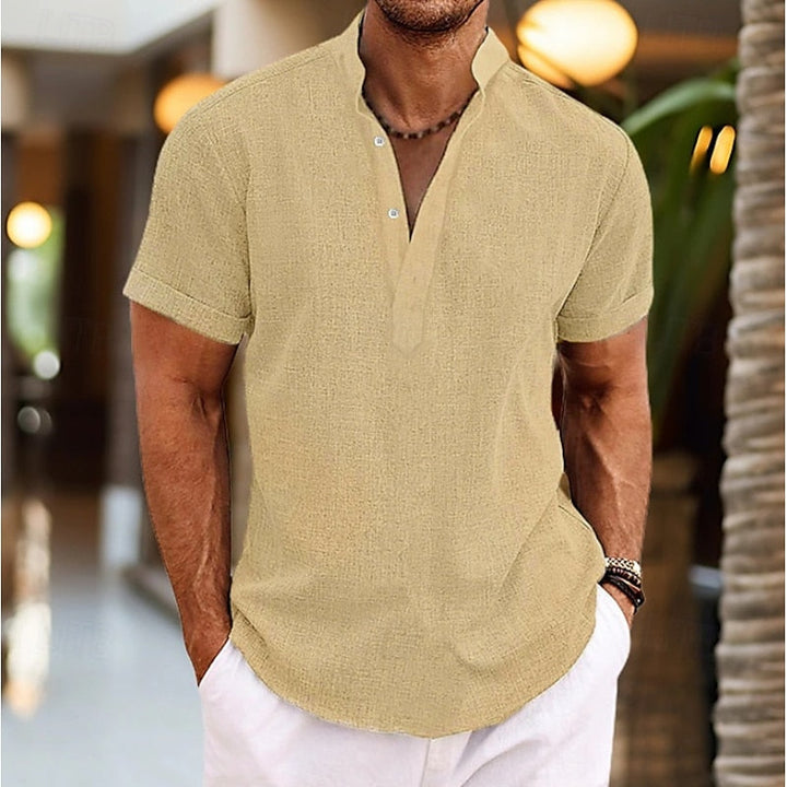 Emil | Herren Kurzarm-Knopf Henleyshirt