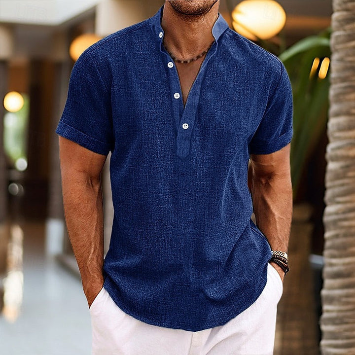 Emil | Herren Kurzarm-Knopf Henleyshirt