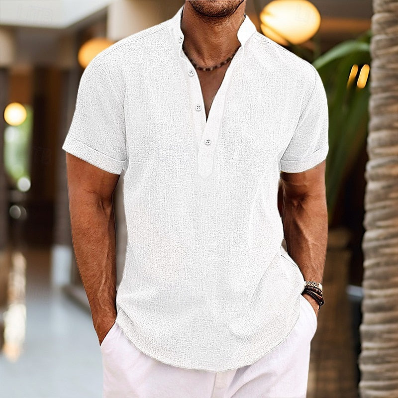 Emil | Herren Kurzarm-Knopf Henleyshirt