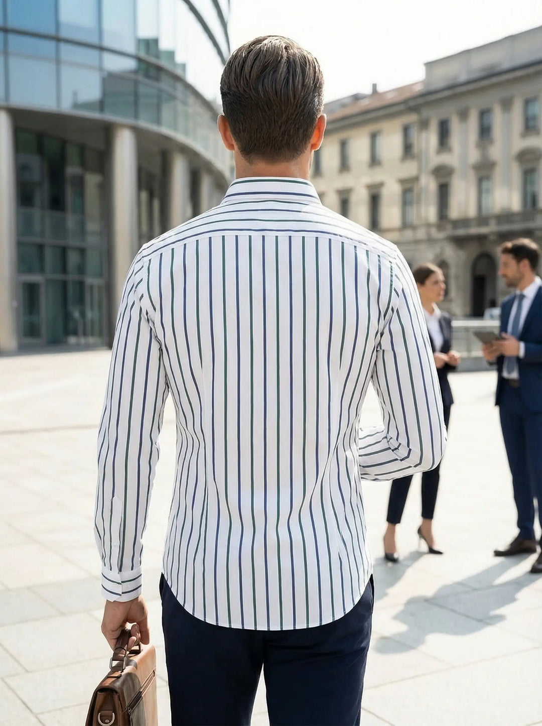 Tobias | Herren Slim Fit Streifen Knopfhemd