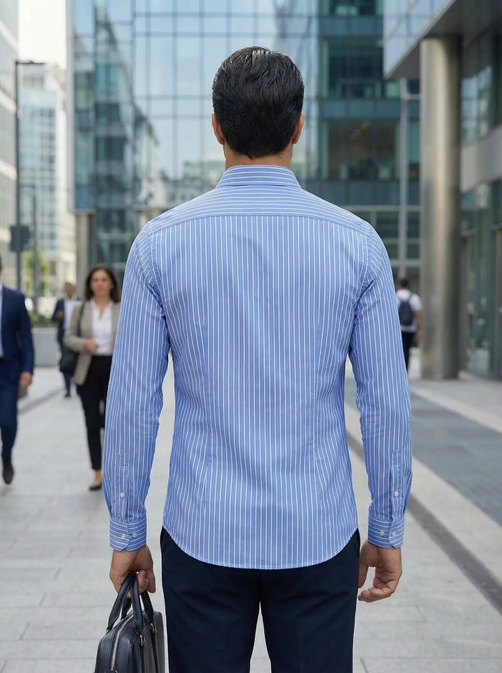 Tobias | Herren Slim Fit Streifen Knopfhemd