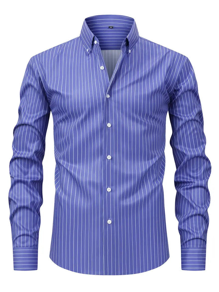 Tobias | Herren Slim Fit Streifen Knopfhemd