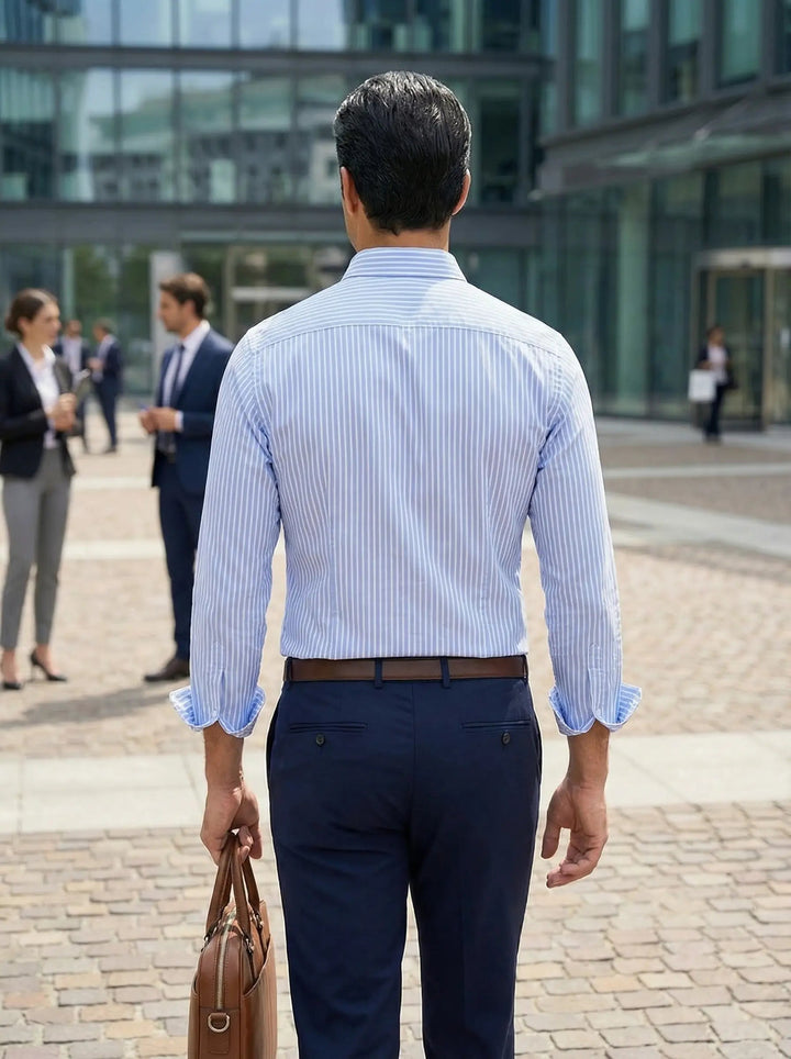 Tobias | Herren Slim Fit Streifen Knopfhemd