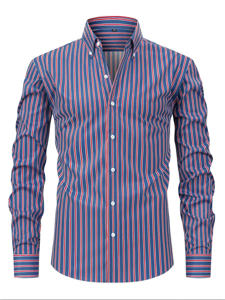 Tobias | Herren Slim Fit Streifen Knopfhemd