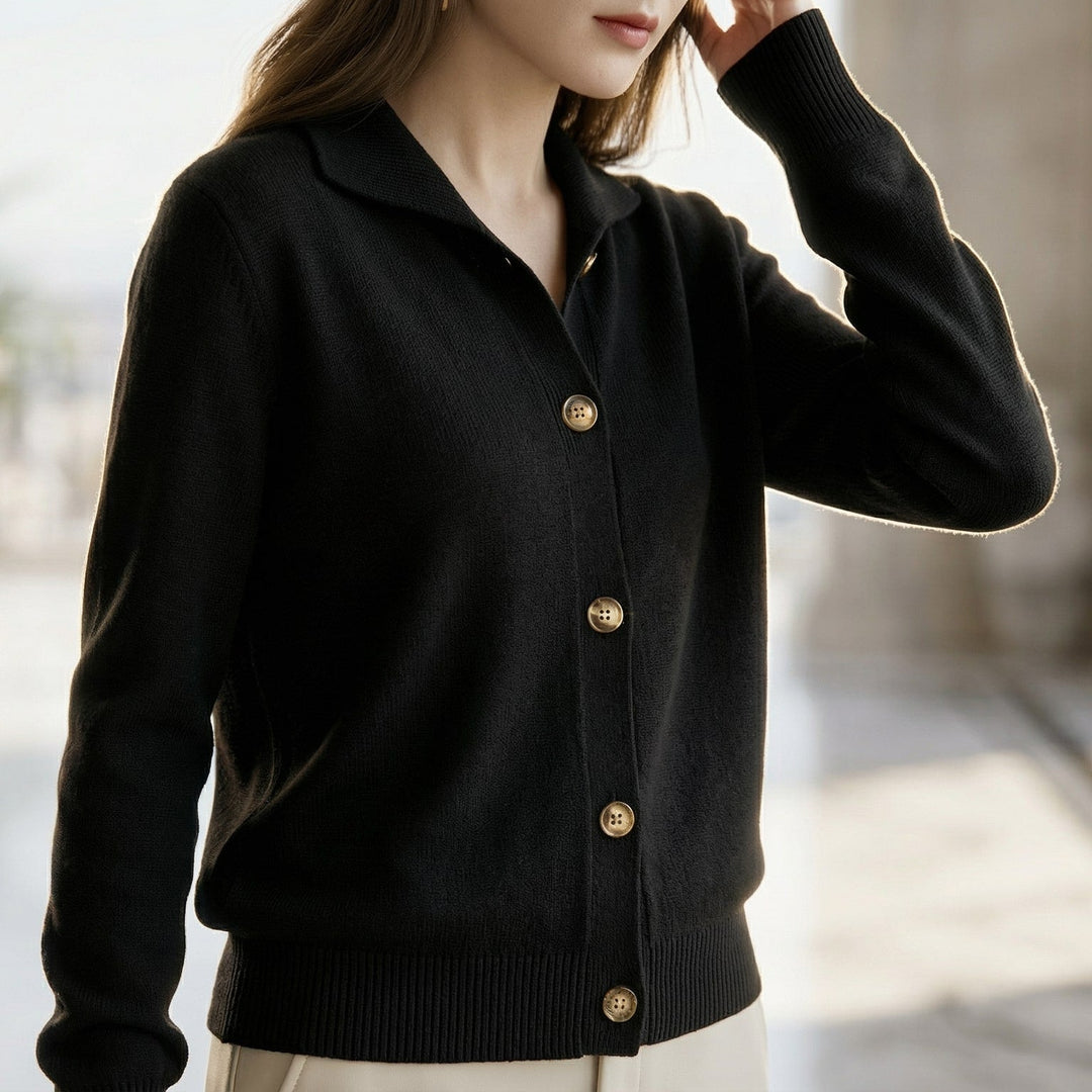 Jakob | Herren Strickjacke mit Kragen und Knopfleiste