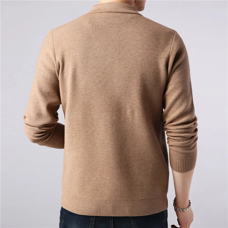 Erik | Herren Strickjacke mit Kragen und Knopfleiste
