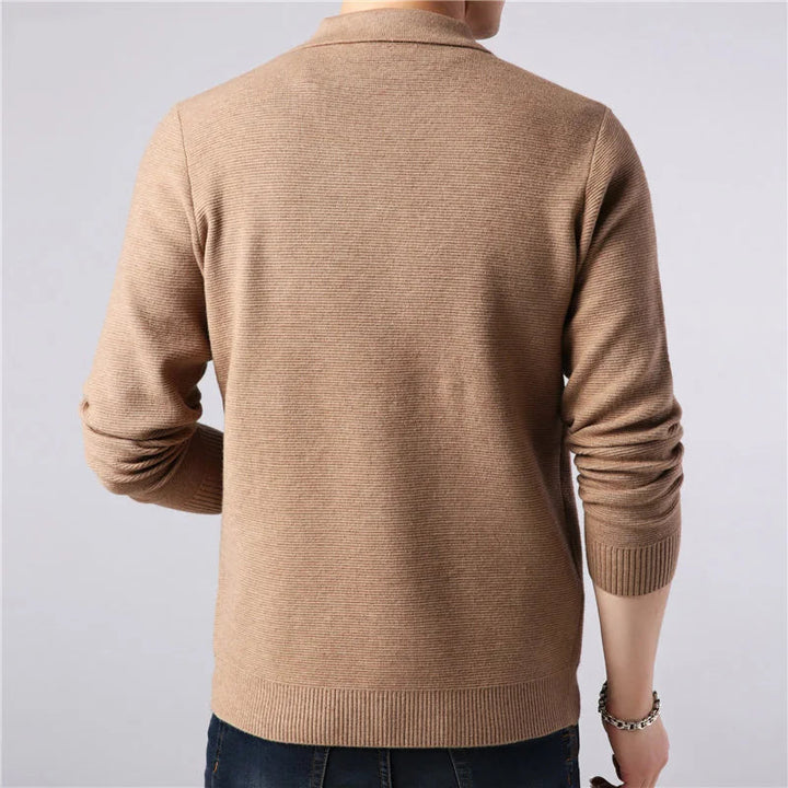 Erik | Herren Strickjacke mit Kragen und Knopfleiste