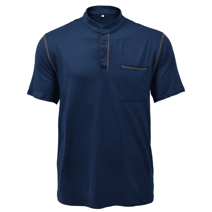 Armin | Herren Kontrastbesatz Henley Kurzarmshirt