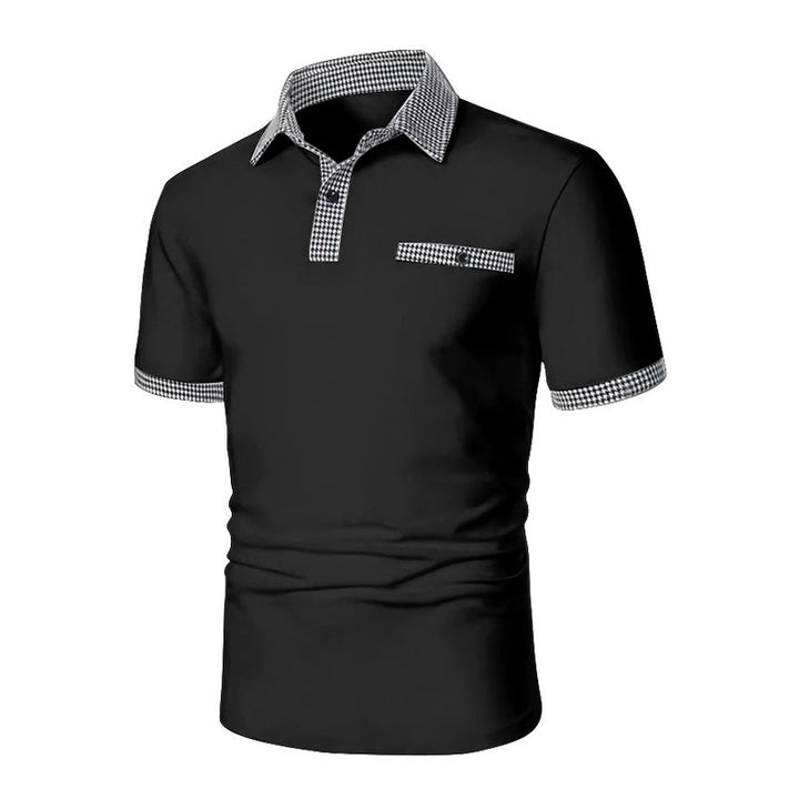 Simon | Herren Karo-Kragen Taschen Polohemd