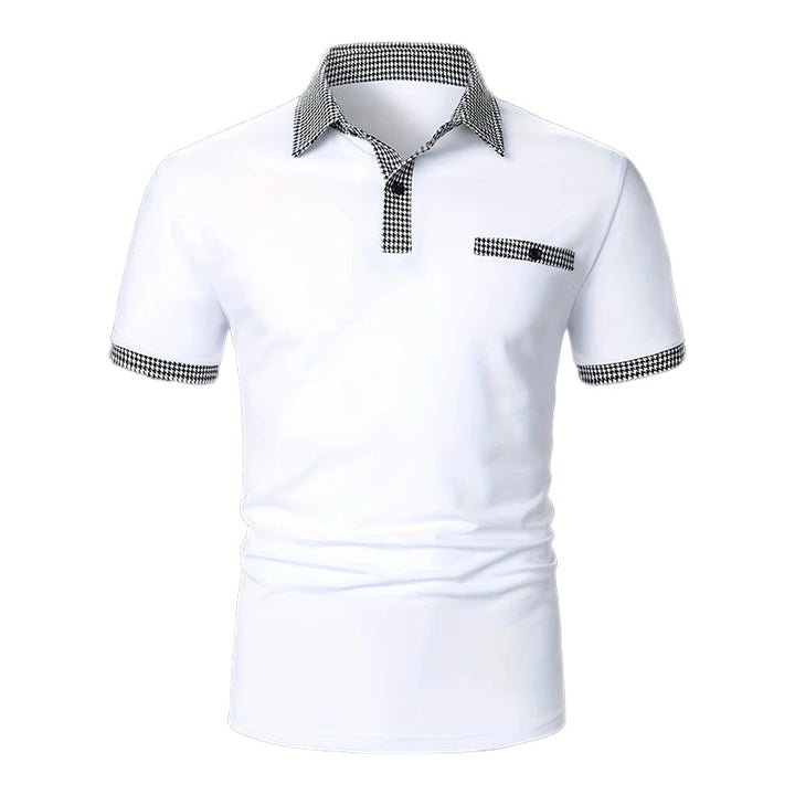 Simon | Herren Karo-Kragen Taschen Polohemd