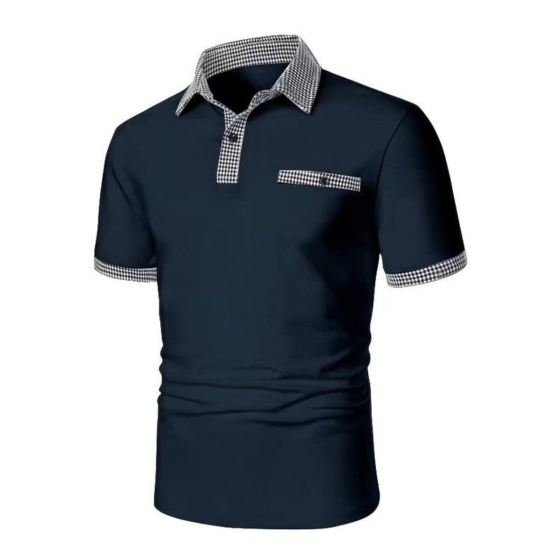 Simon | Herren Karo-Kragen Taschen Polohemd