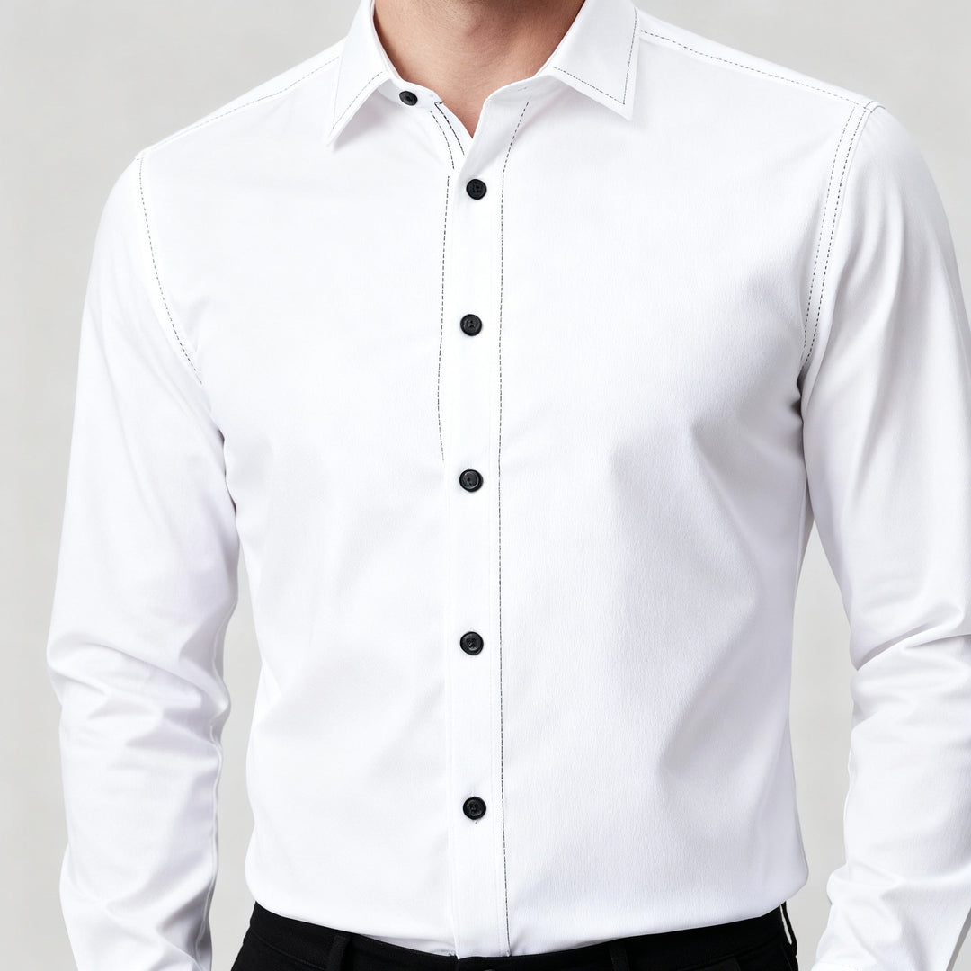 Franz | Herren Slim Fit Knopfleiste Formelles Hemd