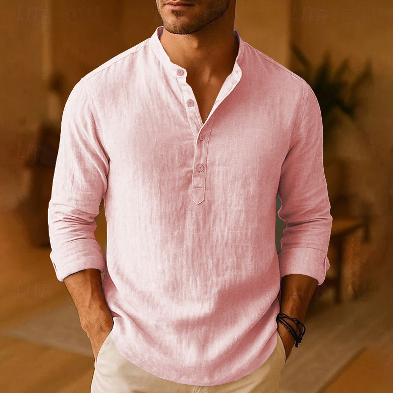 Wilhelm | Herren Knopfkragen Langarm Freizeit Shirt