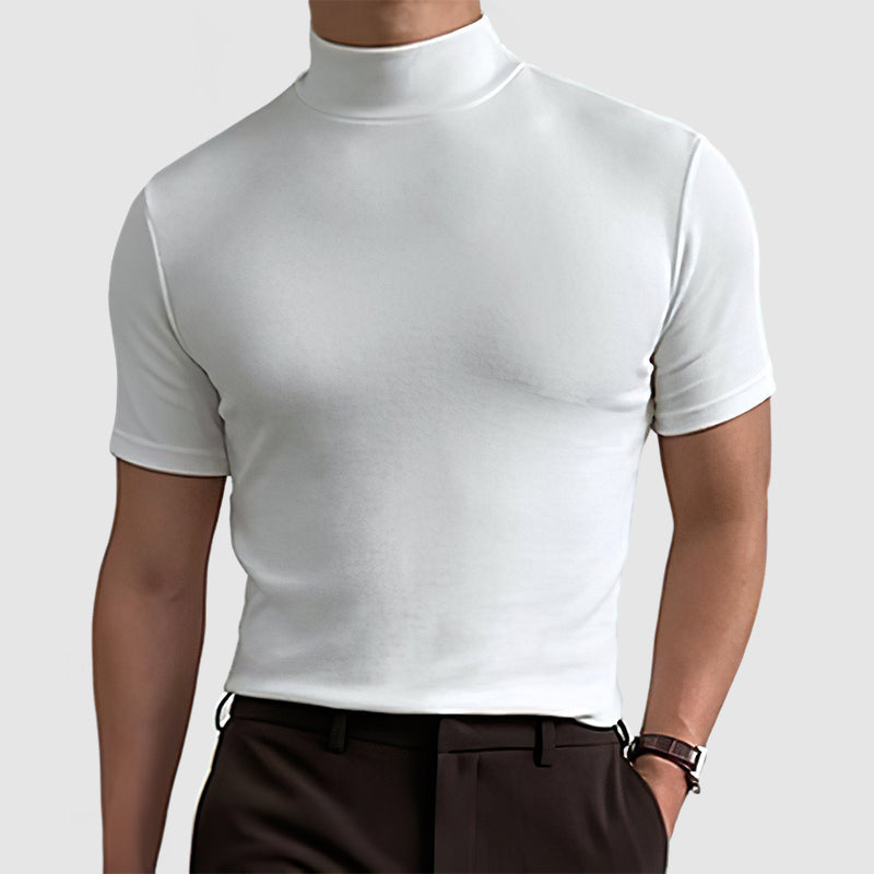 Edgar | Herren Stehkragen Kurzarm T-Shirt