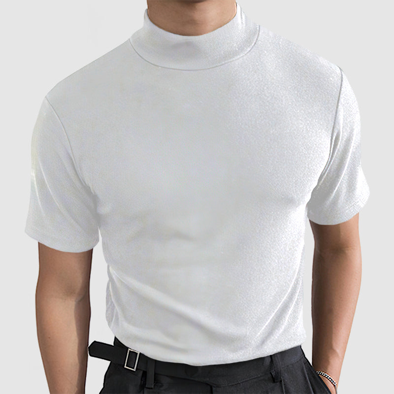 Edgar | Herren Stehkragen Kurzarm T-Shirt
