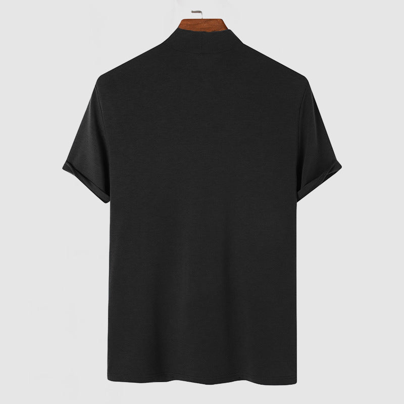 Edgar | Herren Stehkragen Kurzarm T-Shirt