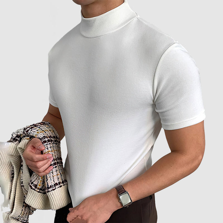 Edgar | Herren Stehkragen Kurzarm T-Shirt