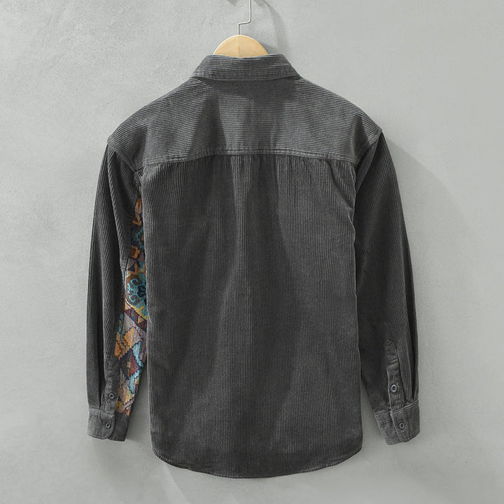 Erich | Herren Struktur Taschen Knopfleisten Freizeit Shirt