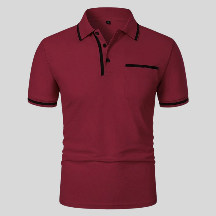 Valentin | Herren Kontrastbesatz Taschen Polohemd