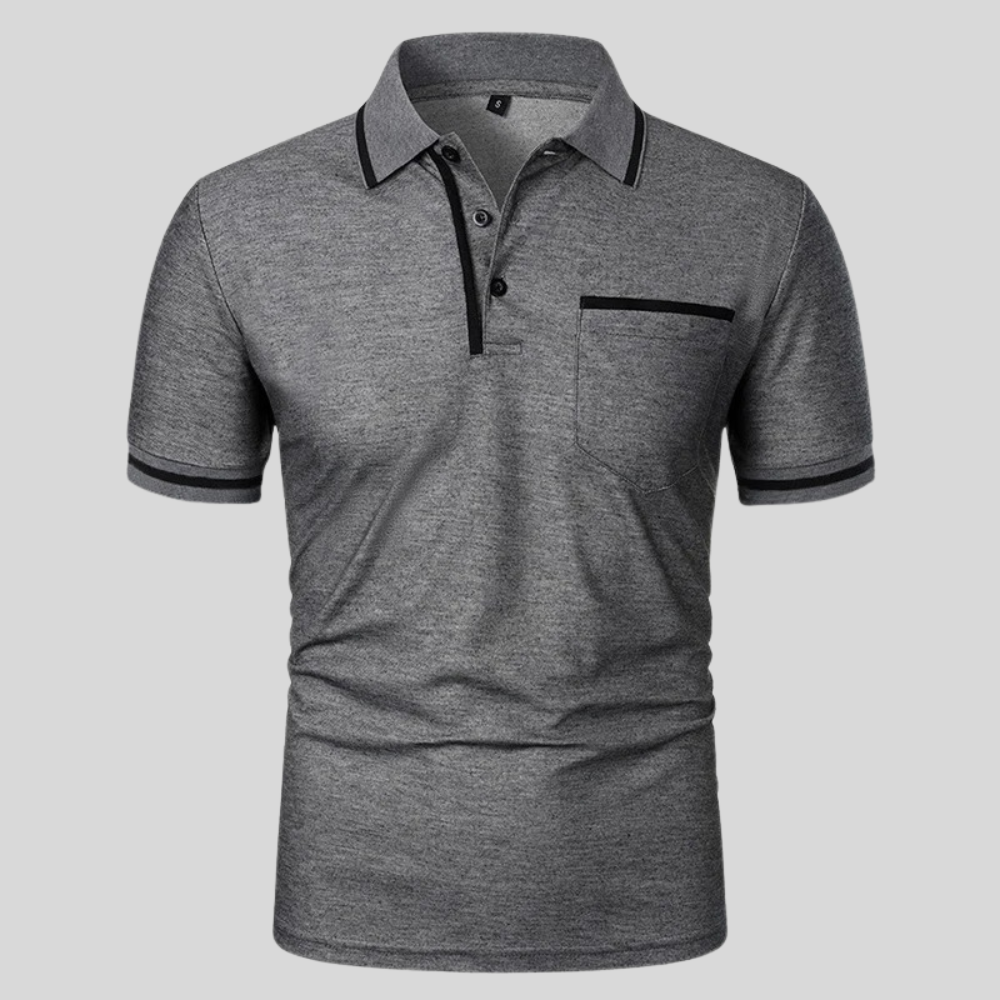 Valentin | Herren Kontrastbesatz Taschen Polohemd