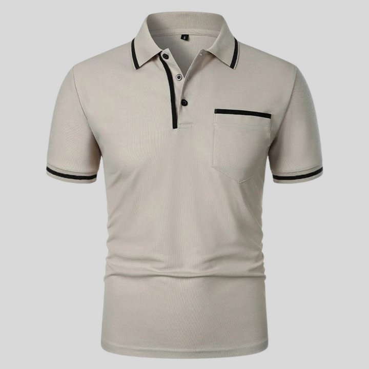 Valentin | Herren Kontrastbesatz Taschen Polohemd