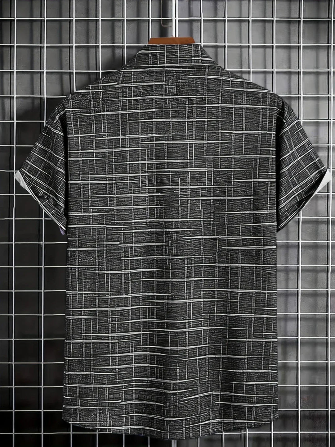 Armin | Herren Kurzarm Muster Knopf Freizeit Shirt