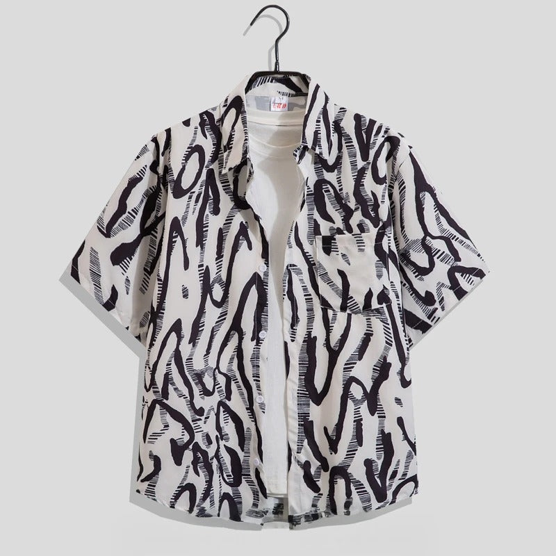 Bernd | Herren Blumenmuster Kurzarm Freizeit Shirt