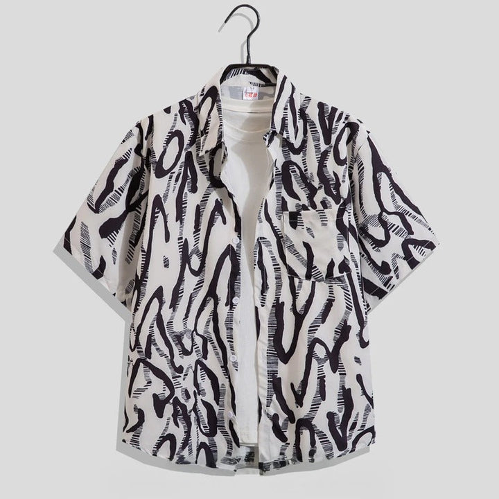 Bernd | Herren Blumenmuster Kurzarm Freizeit Shirt